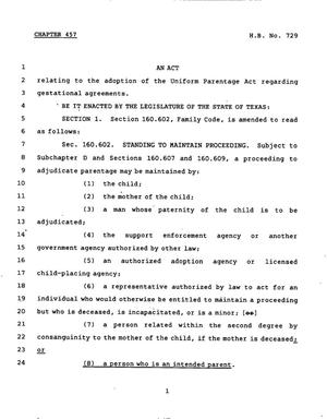 78th Texas Legislature, Regular Session, House Bill 729, Chapter 457