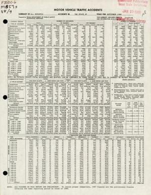 Primary view of object titled 'Summary of All Reported Accidents in the State of Texas for September 1988'.