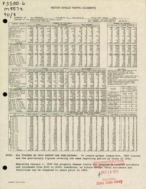Summary of All Reported Accidents in the State of Texas for August 1990