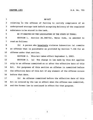 78th Texas Legislature, Regular Session, House Bill 755, Chapter 1283