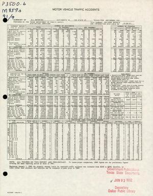 Summary of All Reported Accidents in the State of Texas for September 1991