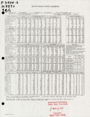 Summary of All Reported Accidents in the State of Texas for November 1991