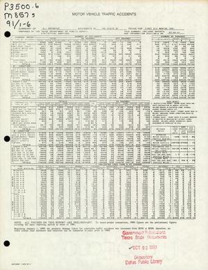 Summary of All Reported Accidents in the State of Texas for [the] First Six Months [of] 1991