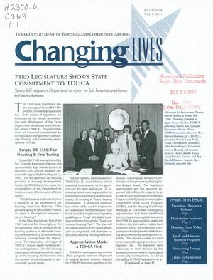 Changing Lives, Volume 1, Number 1, Fall/Winter 1993
