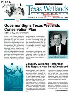 Primary view of object titled 'Texas Wetlands Plan Update, Volume 2, Number 2, November 1997'.