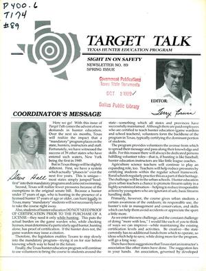 Target Talk, Number 89, Spring 1989