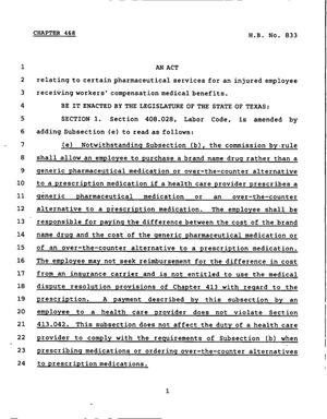 78th Texas Legislature, Regular Session, House Bill 833, Chapter 468