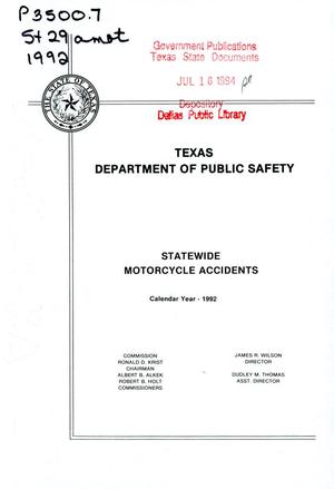 Summary of Motorcycle Involved Accidents in the State of Texas for Calendar Year 1992