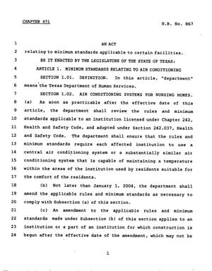 78th Texas Legislature, Regular Session, House Bill 867, Chapter 471