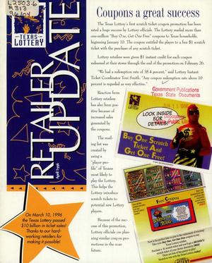 Texas Lottery Retailer Update, April 1996