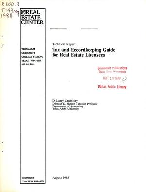 Tax and Recordkeeping Guide for Real Estate Licensees