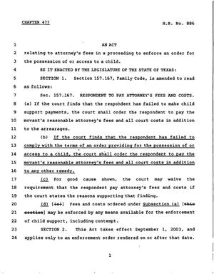 78th Texas Legislature, Regular Session, House Bill 886, Chapter 477