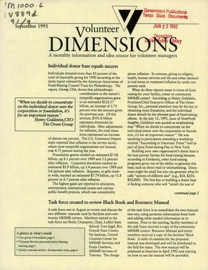 Volunteer Dimensions, September 1991