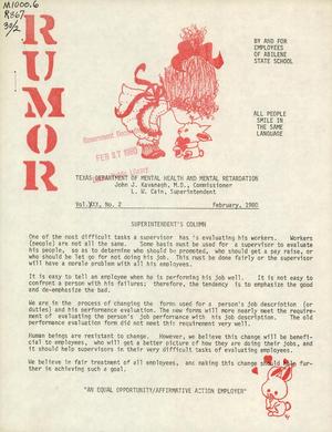 Primary view of object titled 'Rumor, Volume 30, Number 2, February 1980'.