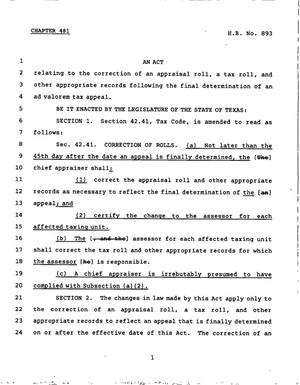 78th Texas Legislature, Regular Session, House Bill 893, Chapter 481