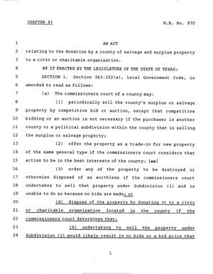 78th Texas Legislature, Regular Session, House Bill 970, Chapter 43