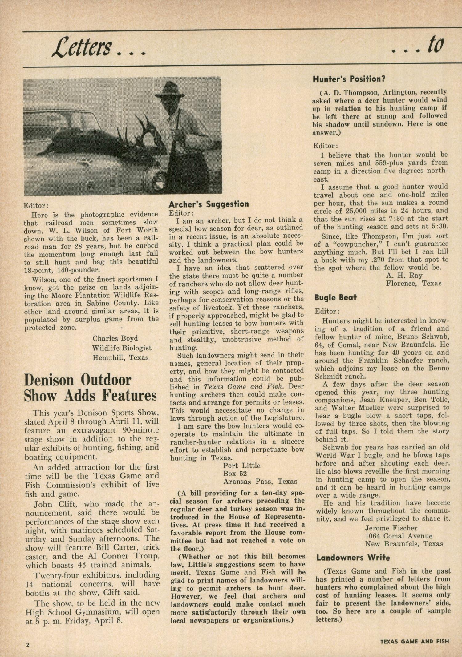 Texas Game and Fish, Volume 13, Number 4, April 1955
                                                
                                                    2
                                                