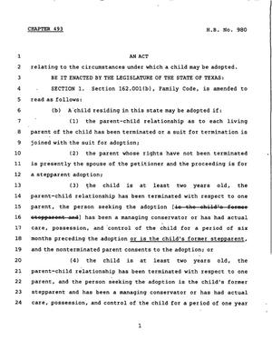 78th Texas Legislature, Regular Session, House Bill 980, Chapter 493