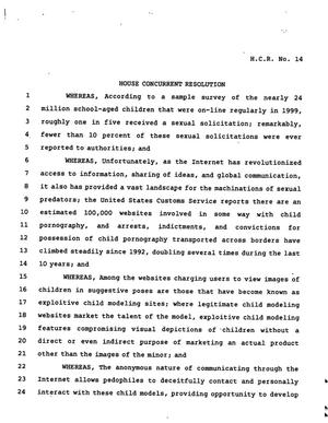 78th Texas Legislature, Regular Session, House Concurrent Resolution 14