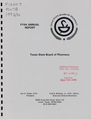 Texas State Board of Pharmacy Annual Report: 1993-94