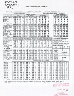 Summary of Truck Involved Accidents in the State of Texas for Calendar Year 1996