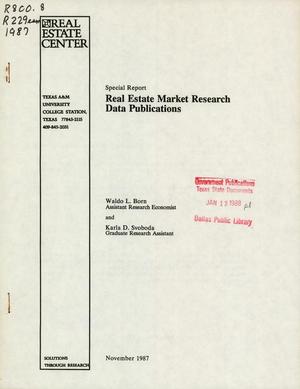 Real Estate Market Research Data Publications