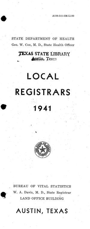 Primary view of object titled 'Local Registrars, 1941'.