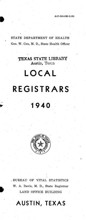 Primary view of object titled 'Local Registrars, 1940'.