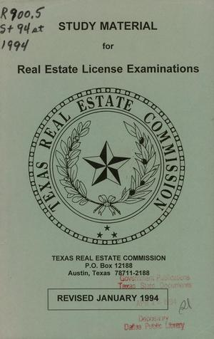 Study Material for Real Estate License Examinations