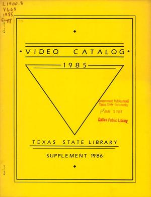 Statewide Video Project: 3/4" U-matic videocassettes: Supplement 1986 with Complete Index