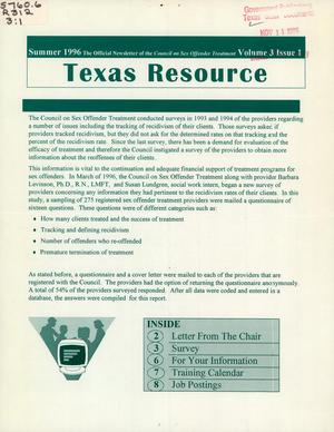 The Texas Resource, Volume 3, Number 1, Summer 1996