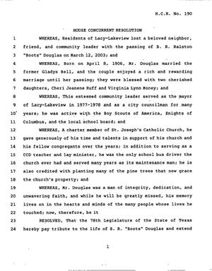 78th Texas Legislature, Regular Session, House Concurrent Resolution 190