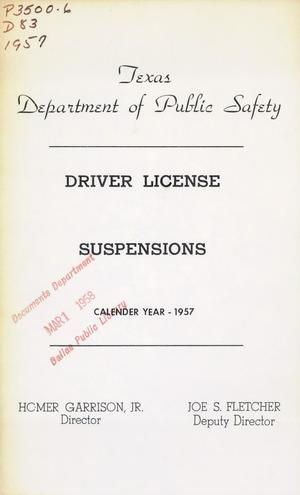 Texas Driver License Suspensions: 1957