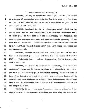 78th Texas Legislature, Regular Session, House Concurrent Resolution 202