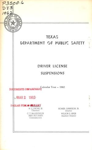 Texas Driver License Suspensions: 1962
