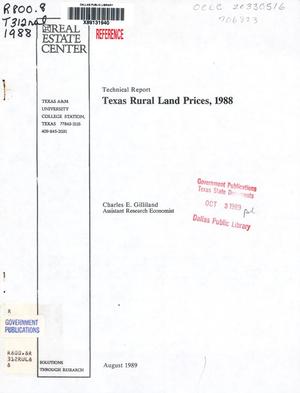 Texas Rural Land Prices, 1988