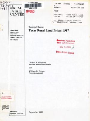Texas Rural Land Prices, 1987