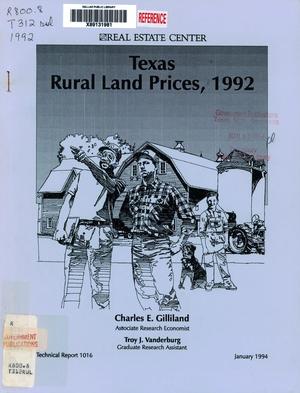 Primary view of object titled 'Texas Rural Land Prices, 1992'.