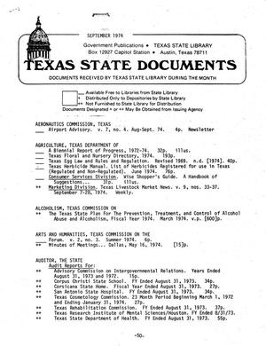 Texas State Documents, September 1974