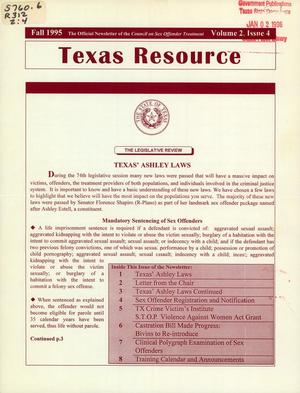 The Texas Resource, Volume 2, Number 4, Fall 1995