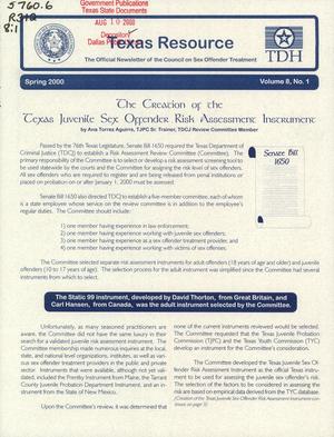 Primary view of object titled 'The Texas Resource, Volume 8, Number 1, Spring 2000'.