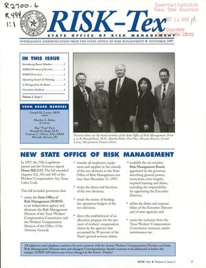 Risk-Tex, Volume 1, Issue 1, November 1997
