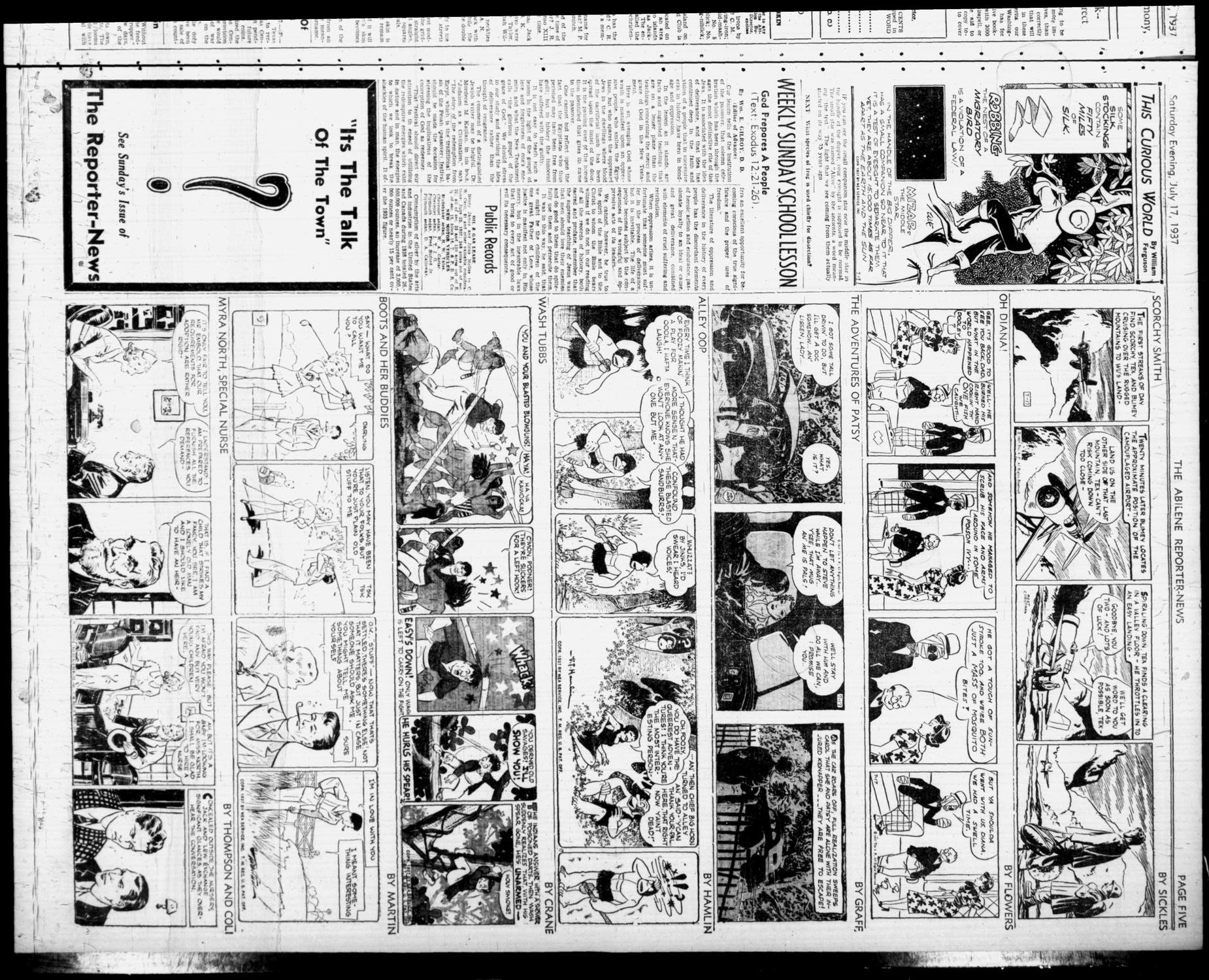 The Abilene Reporter-News (Abilene, Tex.), Vol. 57, No. 66, Ed. 2 Saturday, July 17, 1937
                                                
                                                    [Sequence #]: 5 of 8
                                                