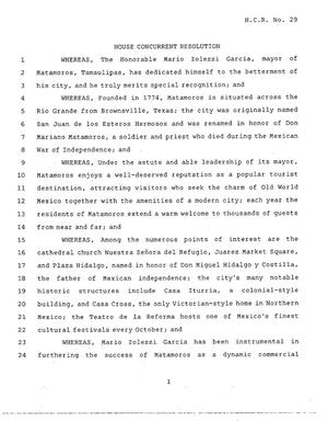78th Texas Legislature, Regular Session, House Concurrent Resolution 29