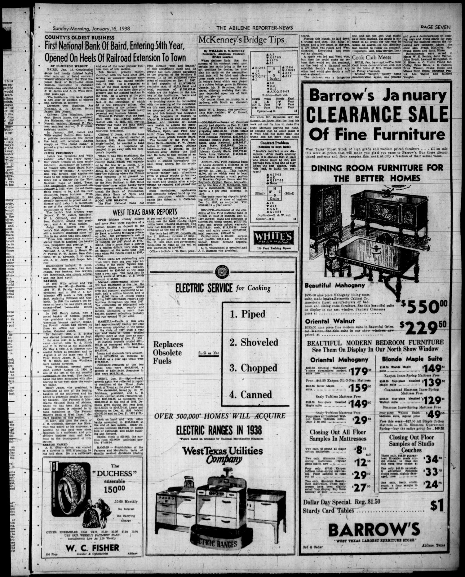 The Abilene Reporter-News (Abilene, Tex.), Vol. 57, No. 243, Ed. 1 Sunday, January 16, 1938
                                                
                                                    [Sequence #]: 21 of 30
                                                