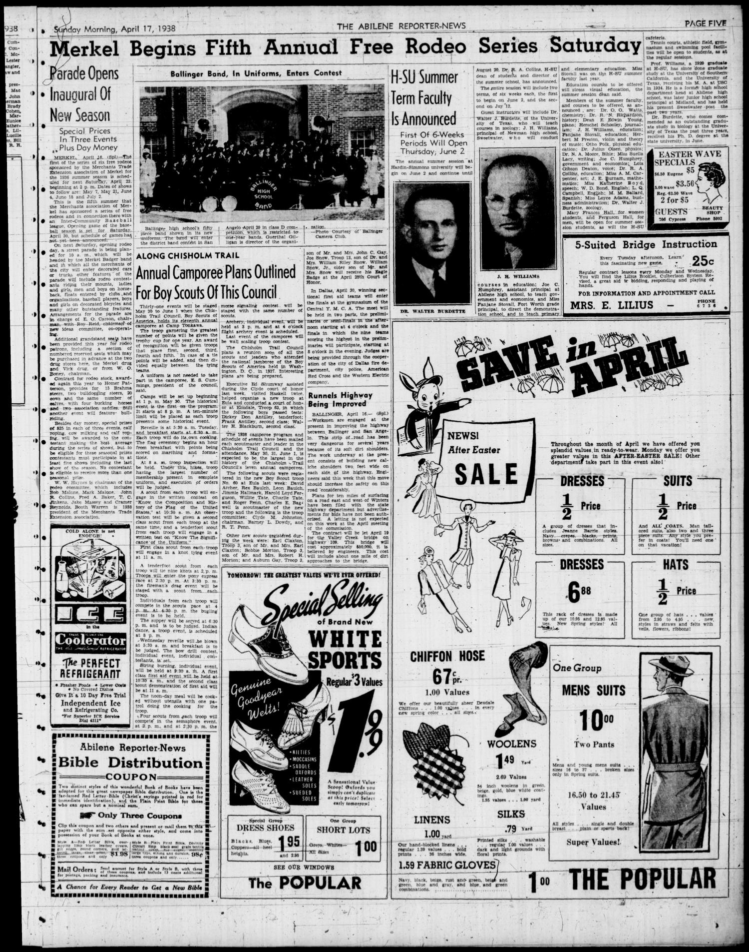 The Abilene Reporter-News (Abilene, Tex.), Vol. 57, No. 329, Ed. 1 Sunday, April 17, 1938
                                                
                                                    [Sequence #]: 17 of 36
                                                