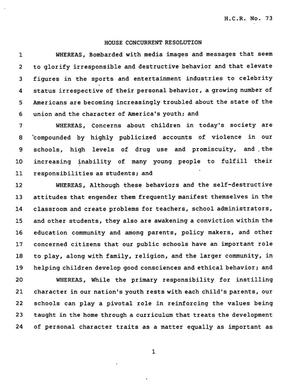 78th Texas Legislature, Regular Session, House Concurrent Resolution 73