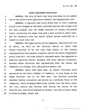 78th Texas Legislature, Regular Session, House Concurrent Resolution 89