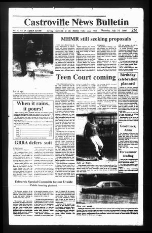 Castroville News Bulletin (Castroville, Tex.), Vol. 31, No. 29, Ed. 1 Thursday, July 19, 1990
