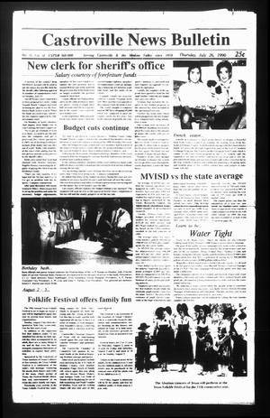 Primary view of object titled 'Castroville News Bulletin (Castroville, Tex.), Vol. 31, No. 30, Ed. 1 Thursday, July 26, 1990'.
